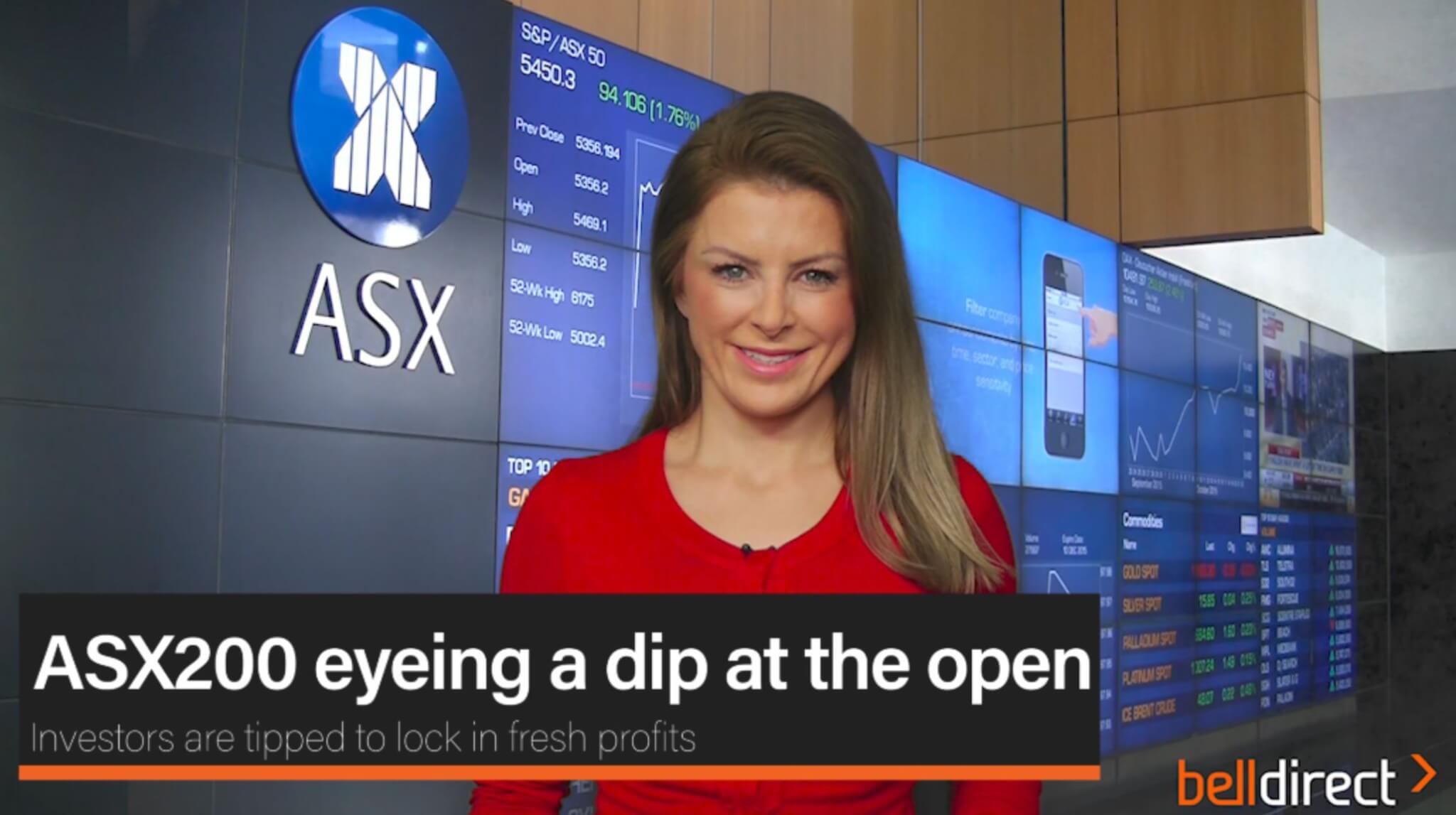 ASX200 eyeing a dip at the open